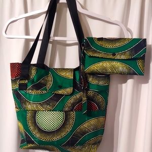 African style Tote Bag with Cell phone wallett